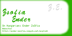 zsofia ender business card